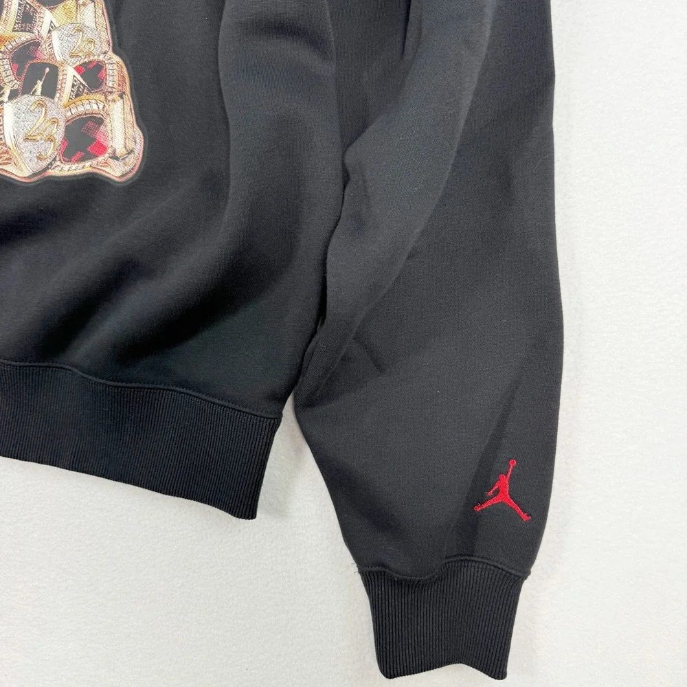 Jordan Tree Of Rings Crew Neck Sweatshirt Size M Mens Black HV1874-010